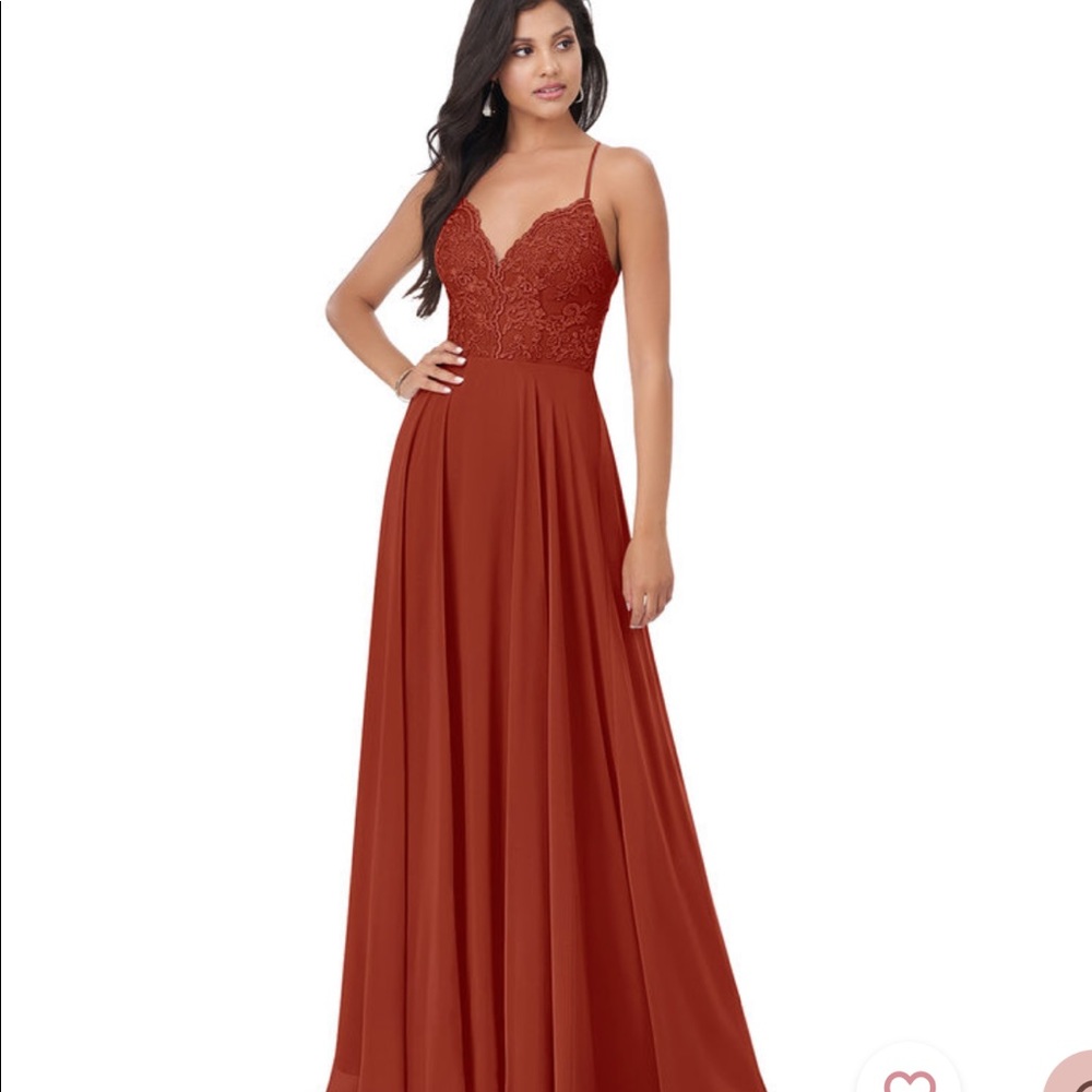 Azazie Sonya Dress Rust